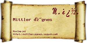 Mittler Ágnes névjegykártya